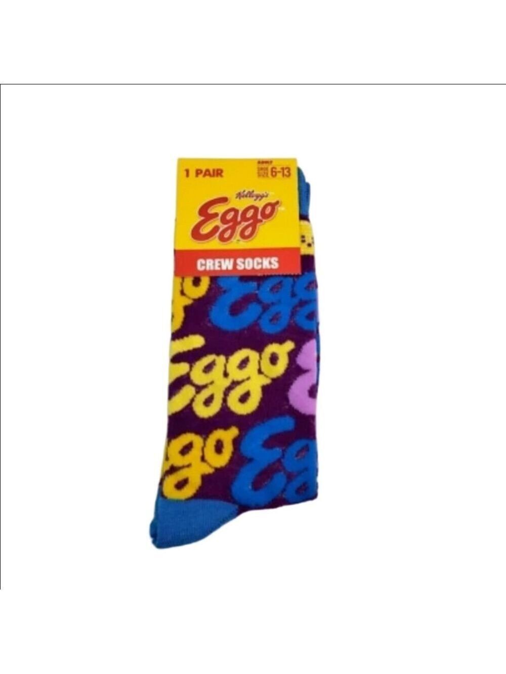 4 /$25 Eggo Waffles Novelty Crew Socks Mens Graphic Socks Size 6-12 Unisex New